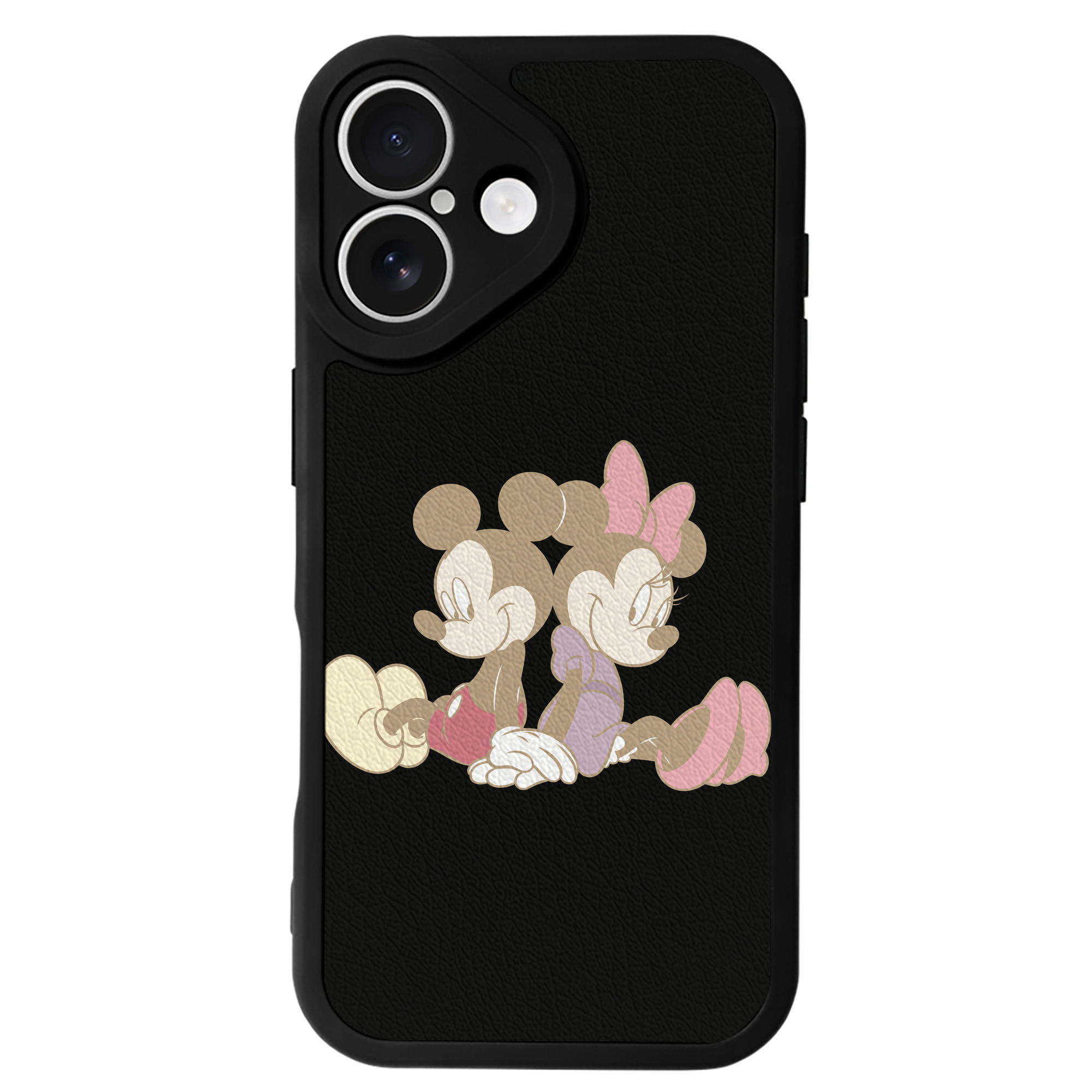 （画像用） ミッキーマウス Mickey Mouse 【iPhone 16シリーズ対応】シリコンスマホケース（レザー調） 材質：シリコン